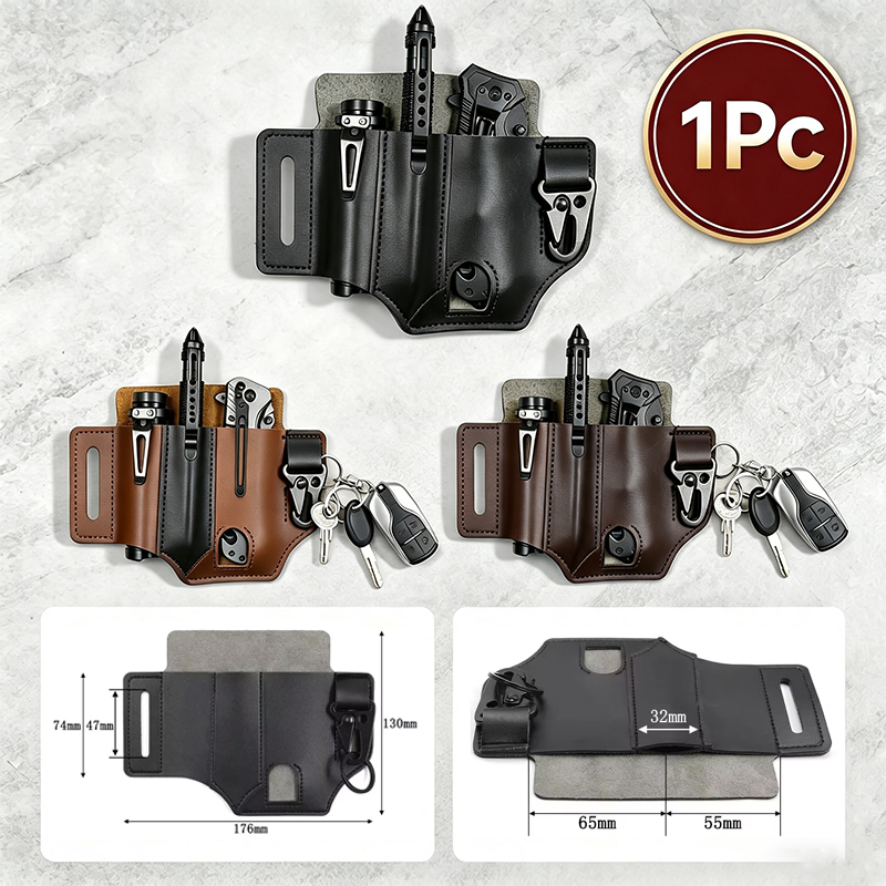 Edc Carry Belt Leather - جلد البقر الخصر شماعات المحمولة التكتيكية