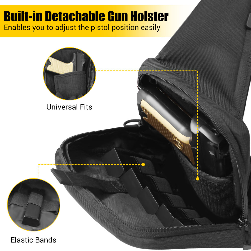 حقيبة مسدس تكتيكية، حافظة مسدس - مراجعة Edc Concealed Carry Sling Bag وسعره