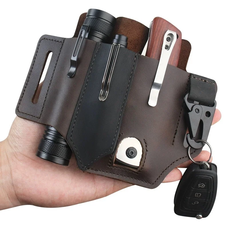 جلد البقر الخصر شماعات المحمول - مراجعة Edc Carry Belt Leather وسعره