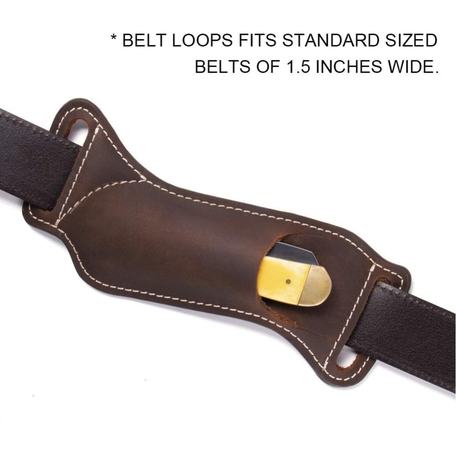 حقيبة خصر جلدية بنية للسكاكين  - مراجعة Edc Carry Belt Leather وسعره