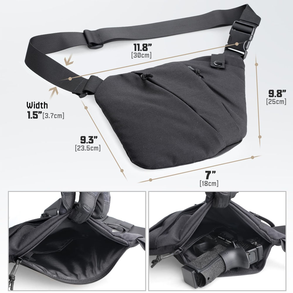 حقيبة حمل بندقية تكتيكية مخفية - مراجعة Edc Concealed Carry Sling Bag وسعره