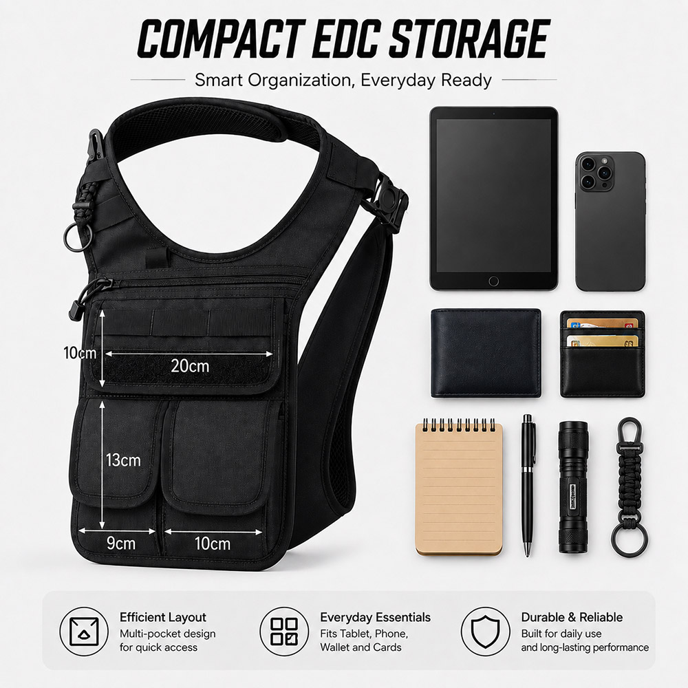 حقيبة أدوات تكتيكية مخفية تحت  - مراجعة Edc Concealed Carry Sling Bag وسعره